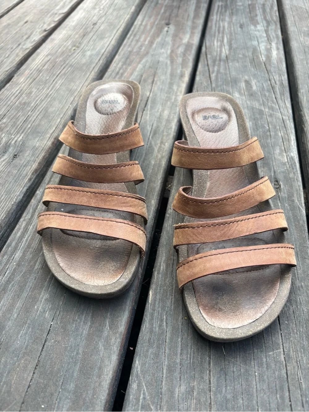 Teva Brown Leather Ysidro Wedge Sandal W10